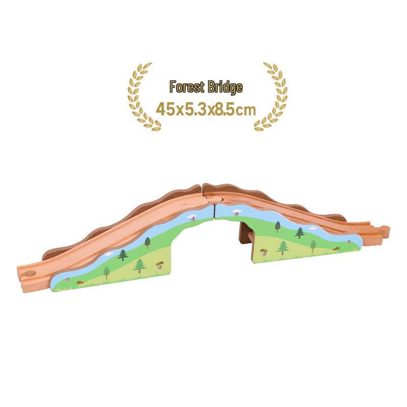 Magnetic Wooden Train Bridge Blocks for Kids - Compatible with All Brands