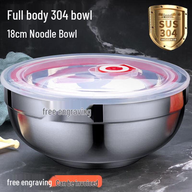 

304 Stainless Steel Soup Noodle Bowls with Lids