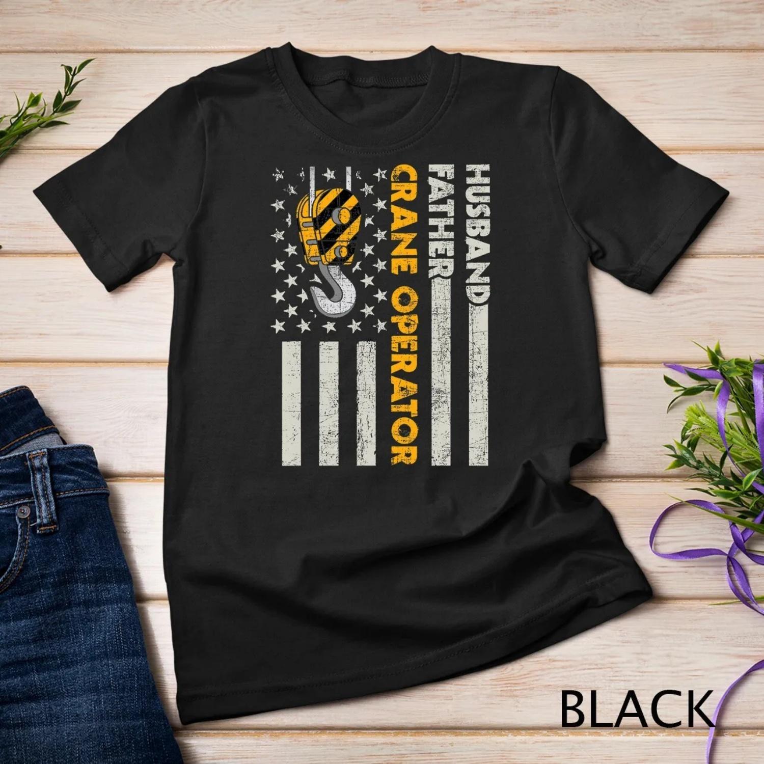 Husband Father Crane Operator Construction Worker T Shirt S чёрный