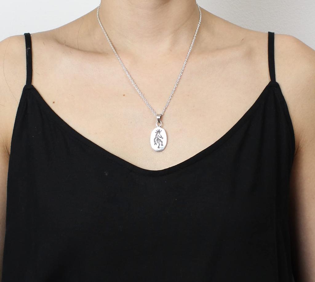 Native American Indian Kokopelli Silver 925 Pendant Women's Men's