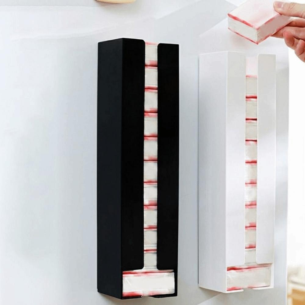 Plastic Magnetic Pocket Tissue Storage Box Adjustable Wall Mounted Mini Napkin Storage Box Large Capacity Space Saving