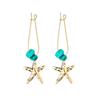 Turquoise Starfish Long Dangle Earrings for Women - Fresh Summer Beach Resort Style