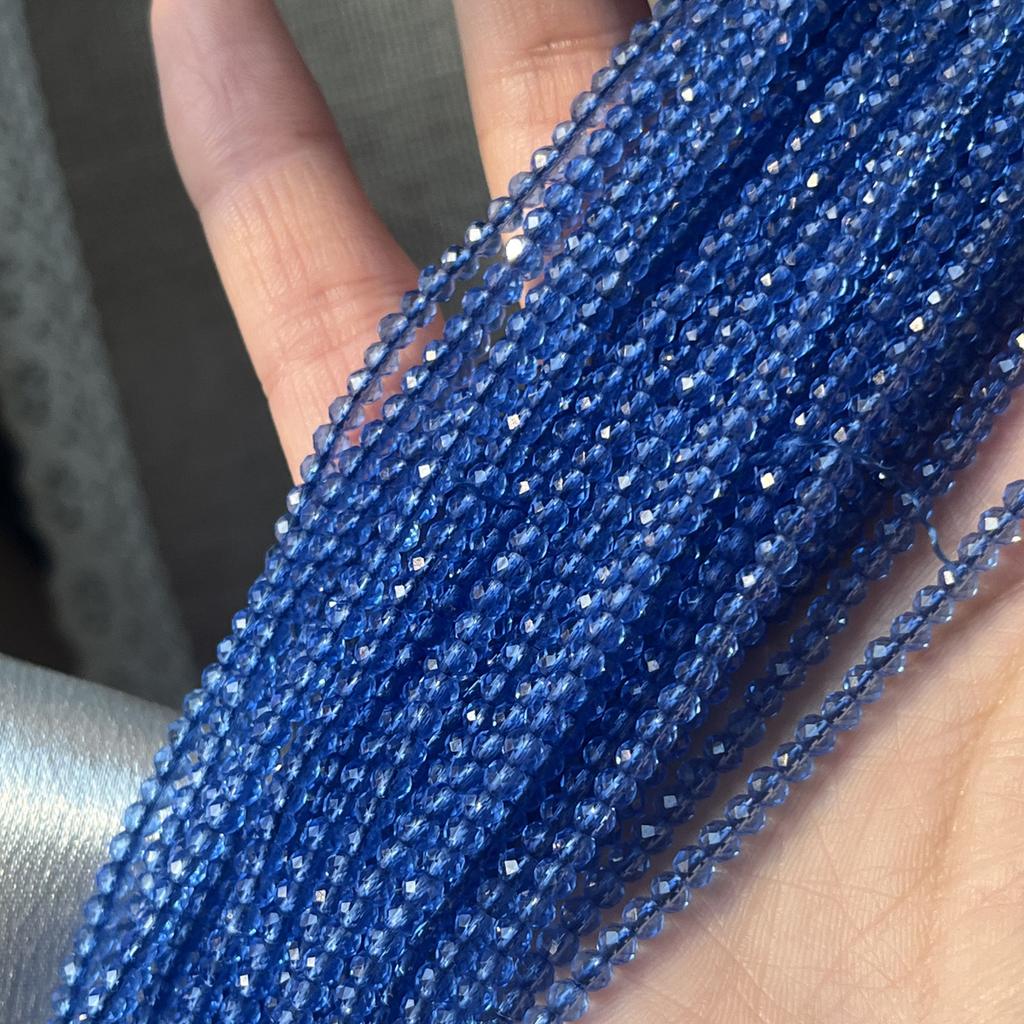 5String, Natural Stone Spinel Beads, Boho Vibrant Royal Blue Loose Spacer Beads, 2mm, 3mm for DIY Necklace, Bracelet, Anklet Accessories Crafts, 38cm