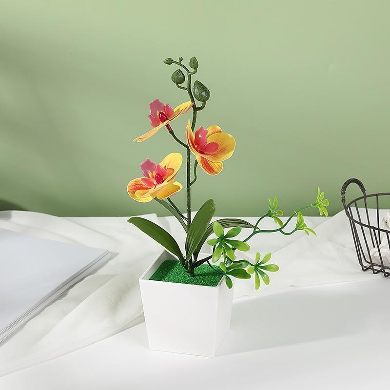 Artificial Plastic Phalaenopsis Flower Bonsai For Event Decoration Home Styling