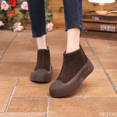 Wintermode Neue Plateauschuhe Höhensteigernd Vielseitige Damen-Kurzstiefel mit dickem Fleece und Warme Damen-Schneestiefel