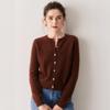 Women's Slim Fit Cashmere Knit Cardigan – Round Neck, Thickened, Versatile, Skin-Friendly Wool Coat for Autumn/Winter.