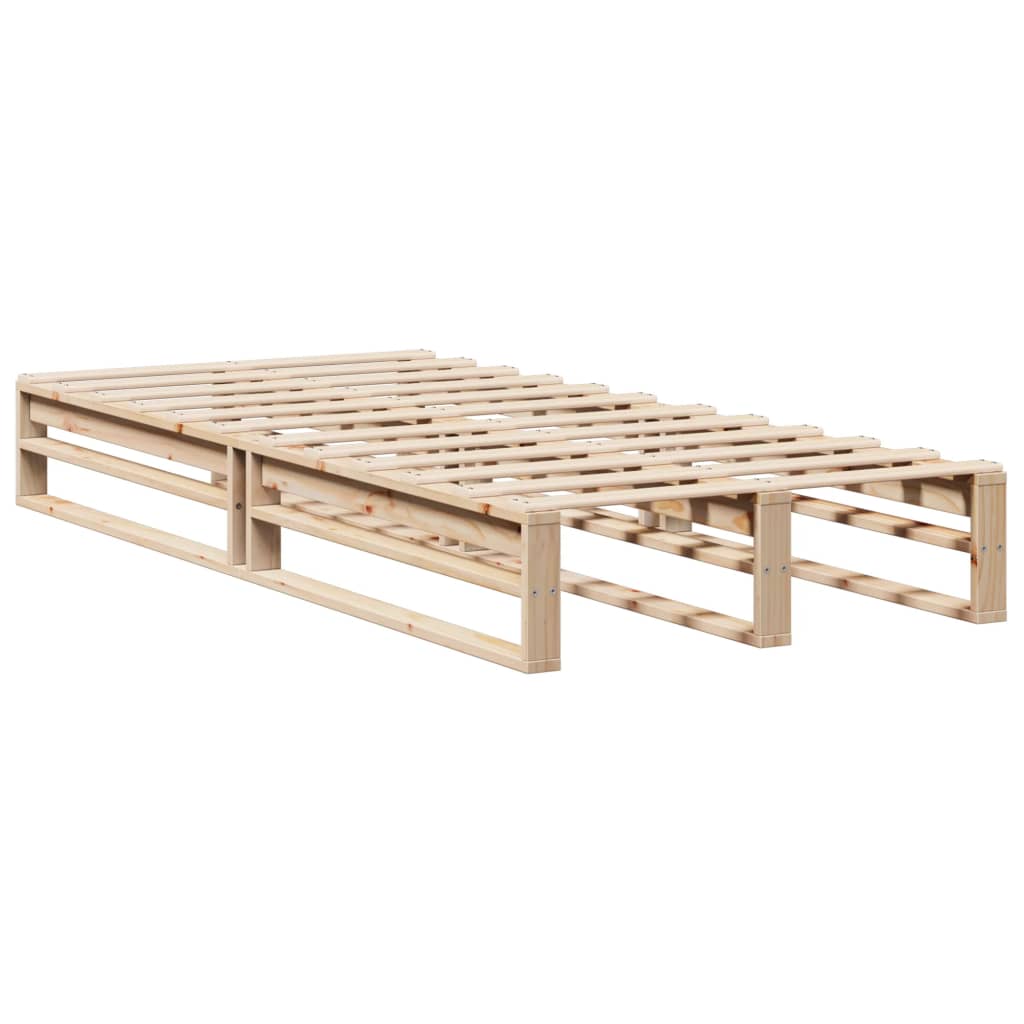 Solid Wood Bed Frame without Mattress 75 x 190 cm Pine Wood