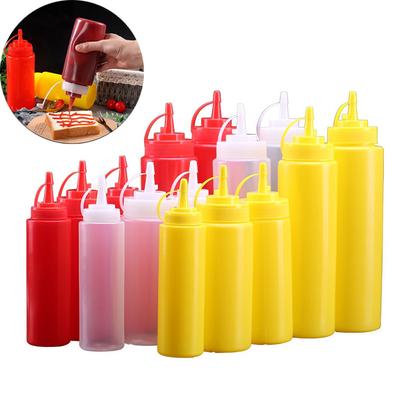 240-720ML Würzsaucen-Quetschflaschen Küche Saucen Olivenölflaschen Ketchup Senf Spender Küchenzubehör Gadgets