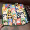 Lightweight Printed Small Square Scarf for Women, Cute Cat Floral Neck Warmer Windproof Bandana Hair Band Silk Scarf for Women