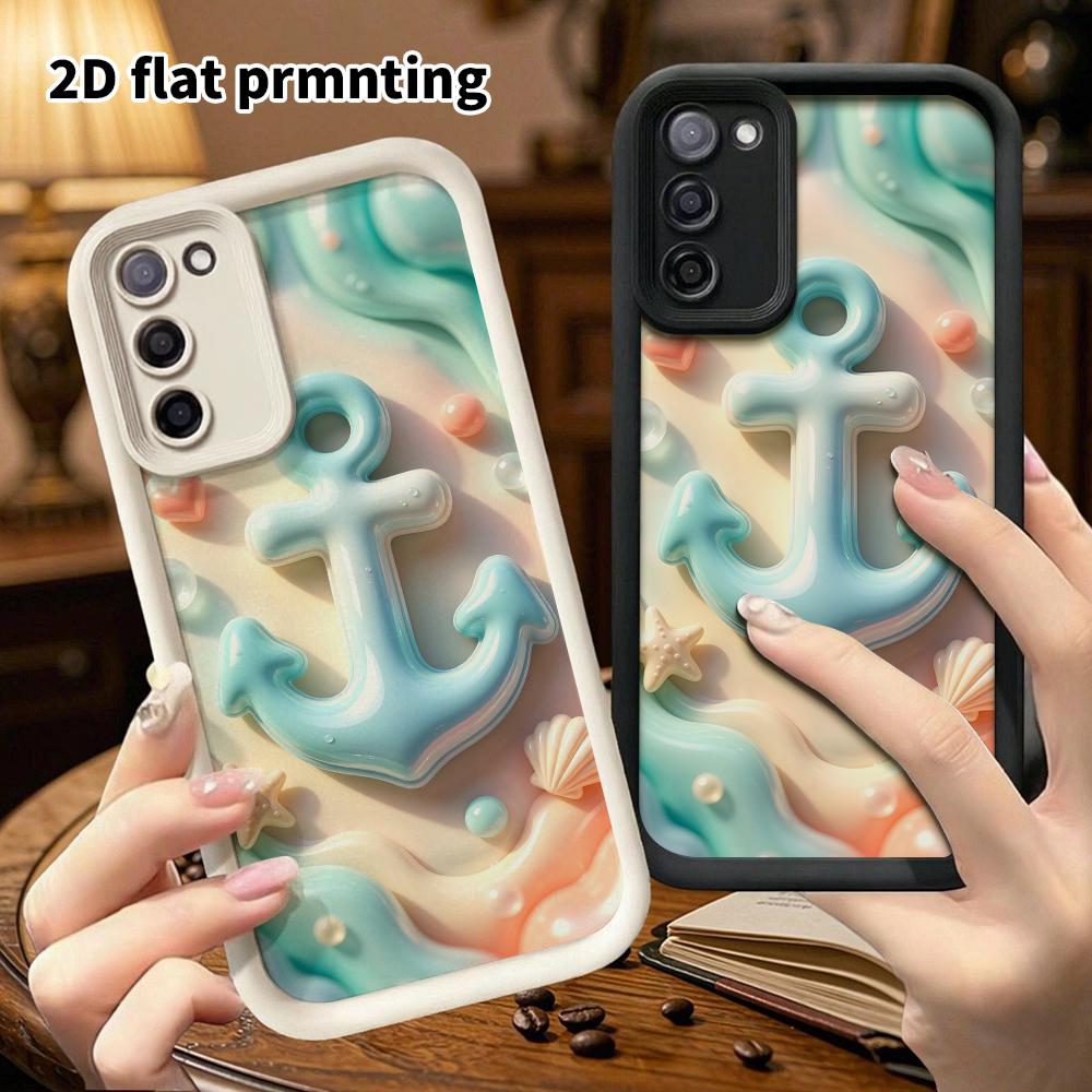 Phone Case: 2D Flat Design Suitable for Samsung Galaxy A34 A35 M05 M06 S20 S22 S21 FE Plus 5G Protective Case, Ocean Anchor, Perfect Christmas and Hal