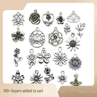 Alloy Flower DIY Jewelry Accessories for Necklace, Bracelet, Key Pendant
