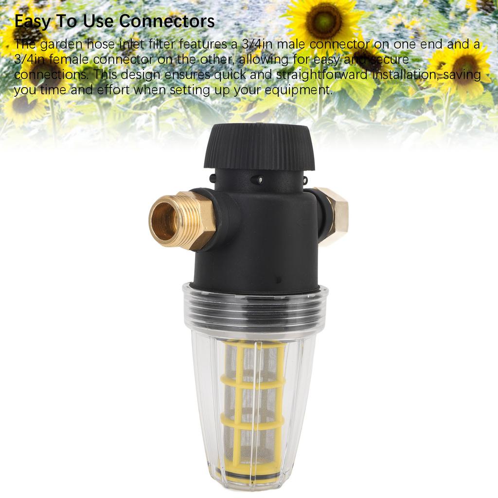 Pressure Washer Garden Hose Inlet Filter 3/4 Inch Port 100 Mesh Threaded Connector Garden Hose Filter Attachment