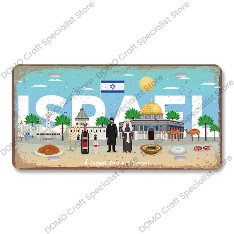 Motorcycle Souvenir License Plate, Metal Auto Wall Decor 15x30cm