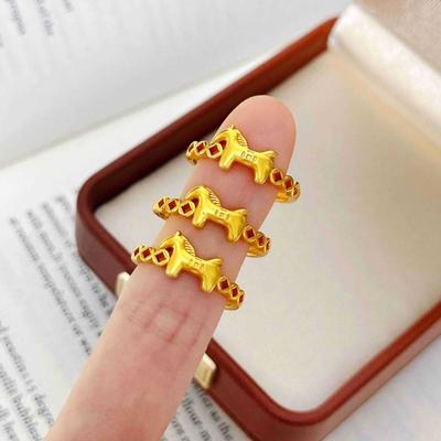 Yousheng Finger Ring Horse Head Money Design Women Ring 2026 Year of Horse Opening Adjustable Ring Jewelry Accessories