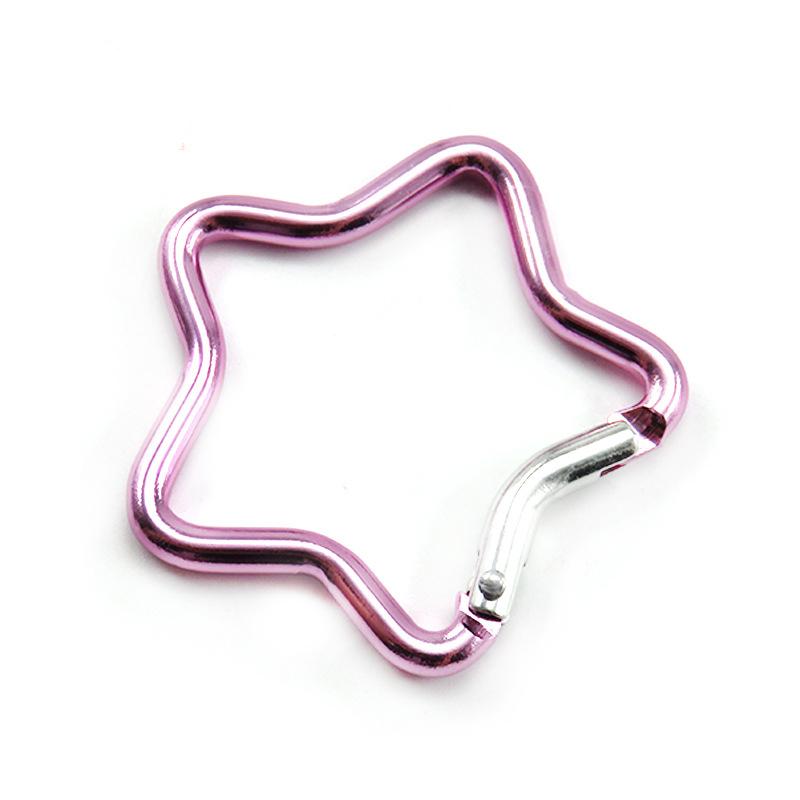 1/2/5PCS Outdoor Star Shaped Spring Locking Carabiner Clip Keychains for Backpack Camping Hiking Traveling Multicolour
