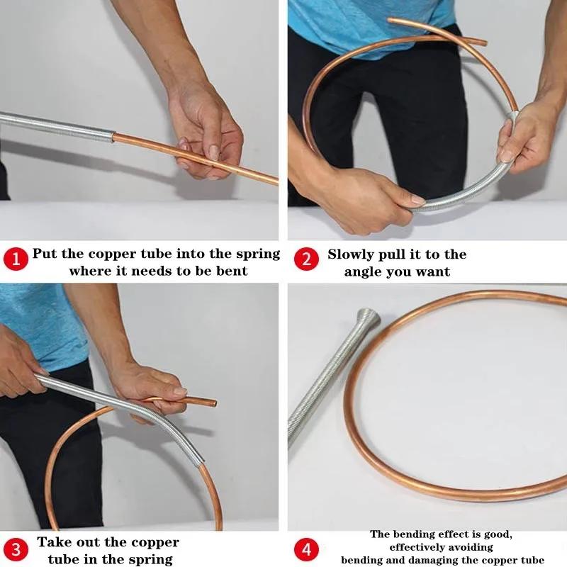 5pcs Premium Outside Style Spring Copper Tube Benders Manual Internal Folding Bending Line Pipe for O.D. 1/4" To 5/8" Pipes
