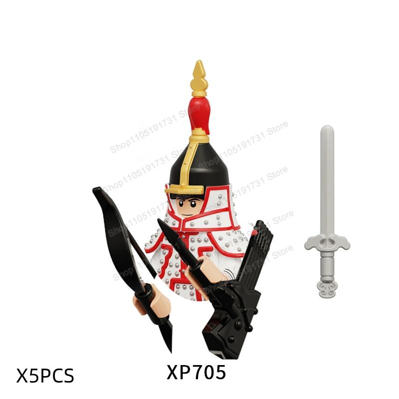 MOC Chinese Soldier Figures Building Blocks Shangzhou Dynasty Qin Dynasty Castle Warrior Knights Army Accessories Bricks Toys