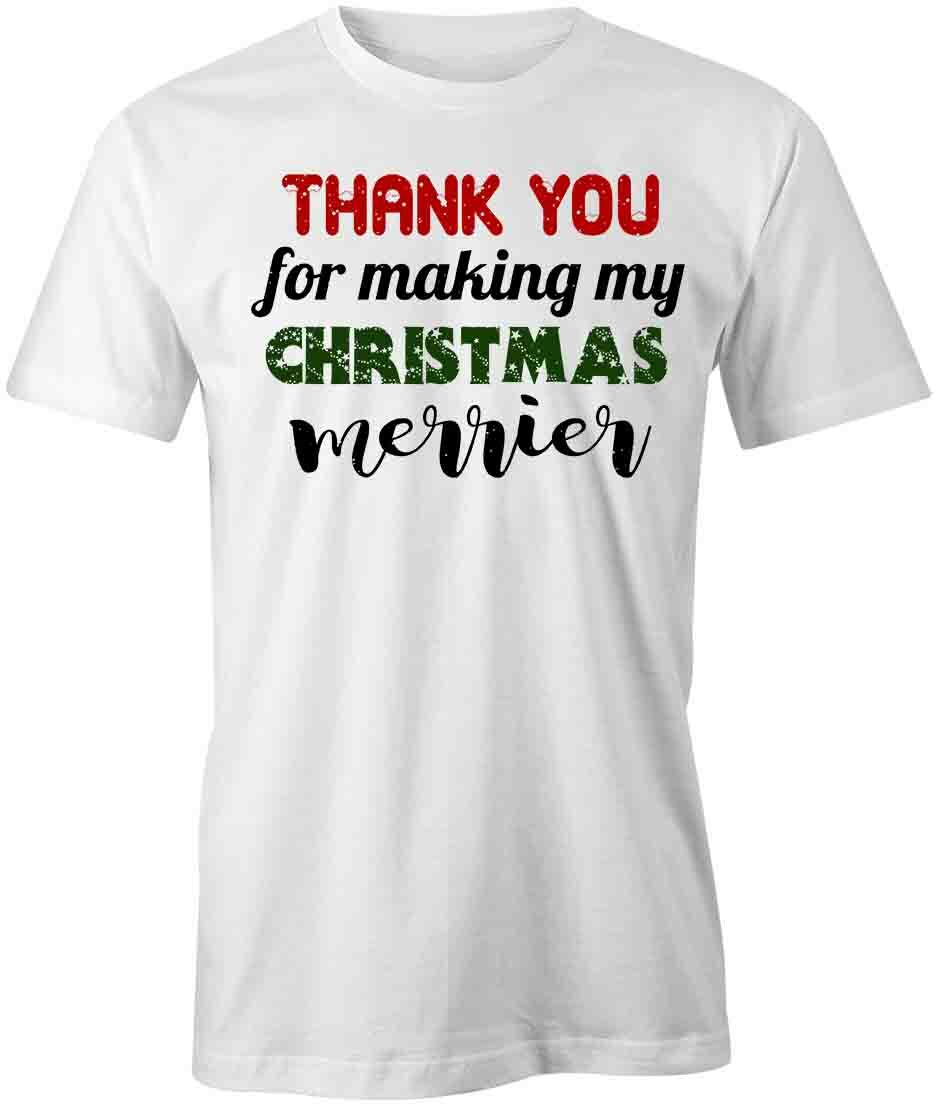 THANK YOU TShirt Tee Short-Sleeved Cotton CHRISTMAS CLOTHING S1WCA188 XL
