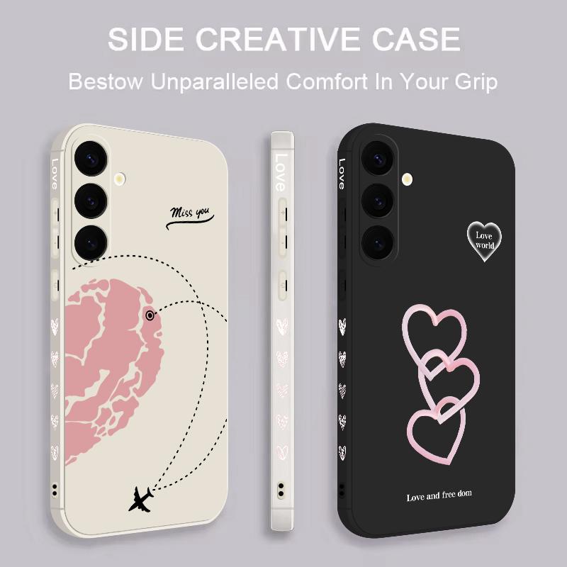 Mooi Roze Hartjes Patroon Hoesje Voor Samsung Galaxy S26 S25 Ultra S24 S23 S22 Plus S21 FE A15 A16 A17 A35 A36 A54 A55 A56 5G Zachte Cover