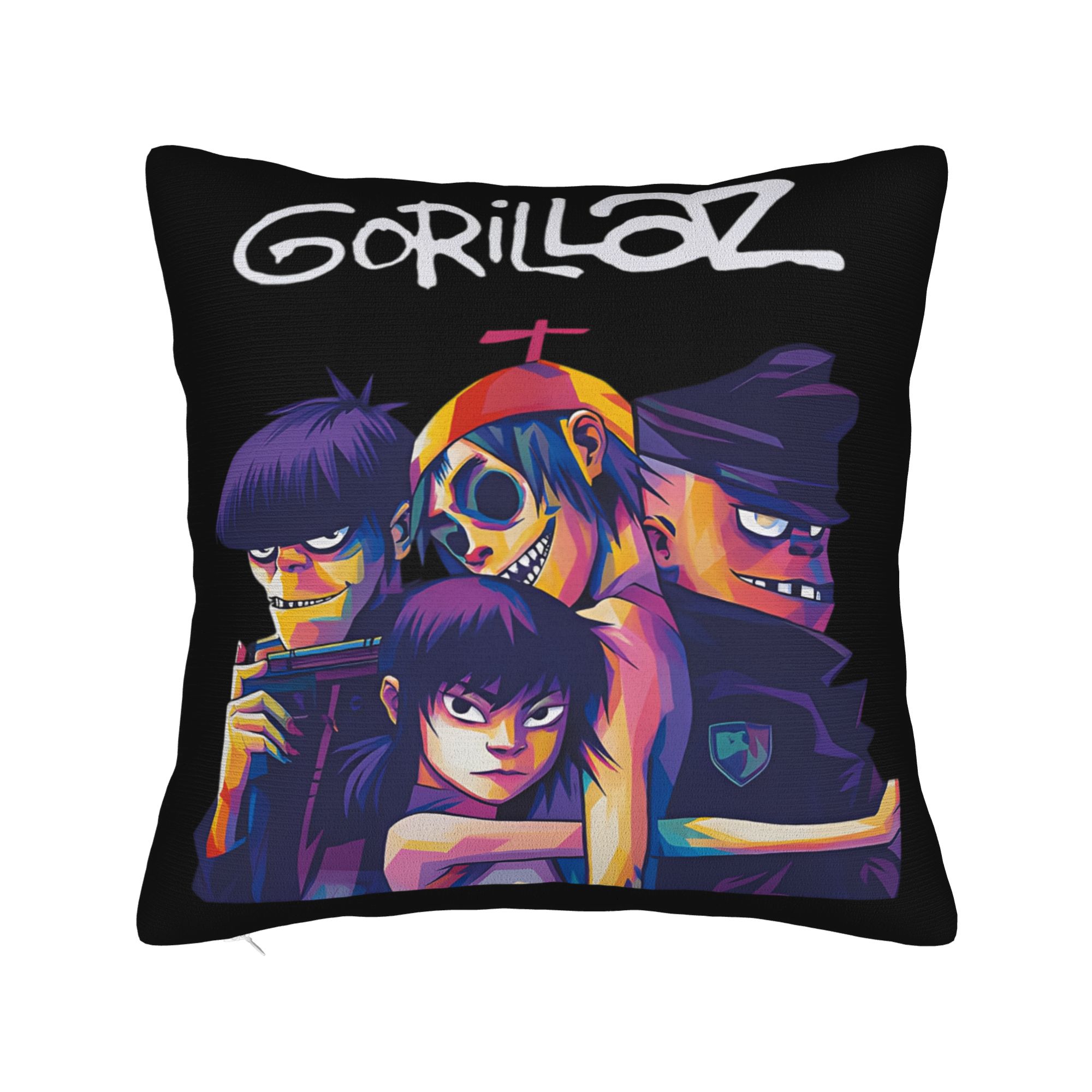 Наволочка Gorillazs  Индивидуальная наволочка для подушки Винтажная наволочка Для офиса, автомобиля, домашнего декора 12x12Inch