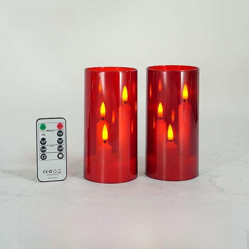 Led Acrylic Candle Set With Remote Control For Wedding Party Event Decor