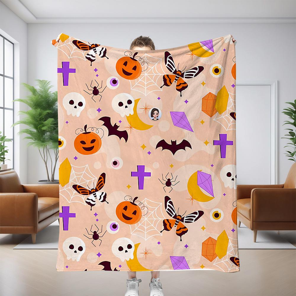 Halloween decorations Printed Blanket for Sofa Bed Travel Camping Living Room Office Conditioning Blanket for All Seasons Gifts