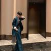 1231 Spring Plus Size Slimming Two-Piece Set: Stylish Age-Reducing Wide-Leg Pants Suit