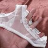 Solid Color Lace Transparent Thongs Soft T-back Panties Fashion Low Waist Briefs  Daily Wear