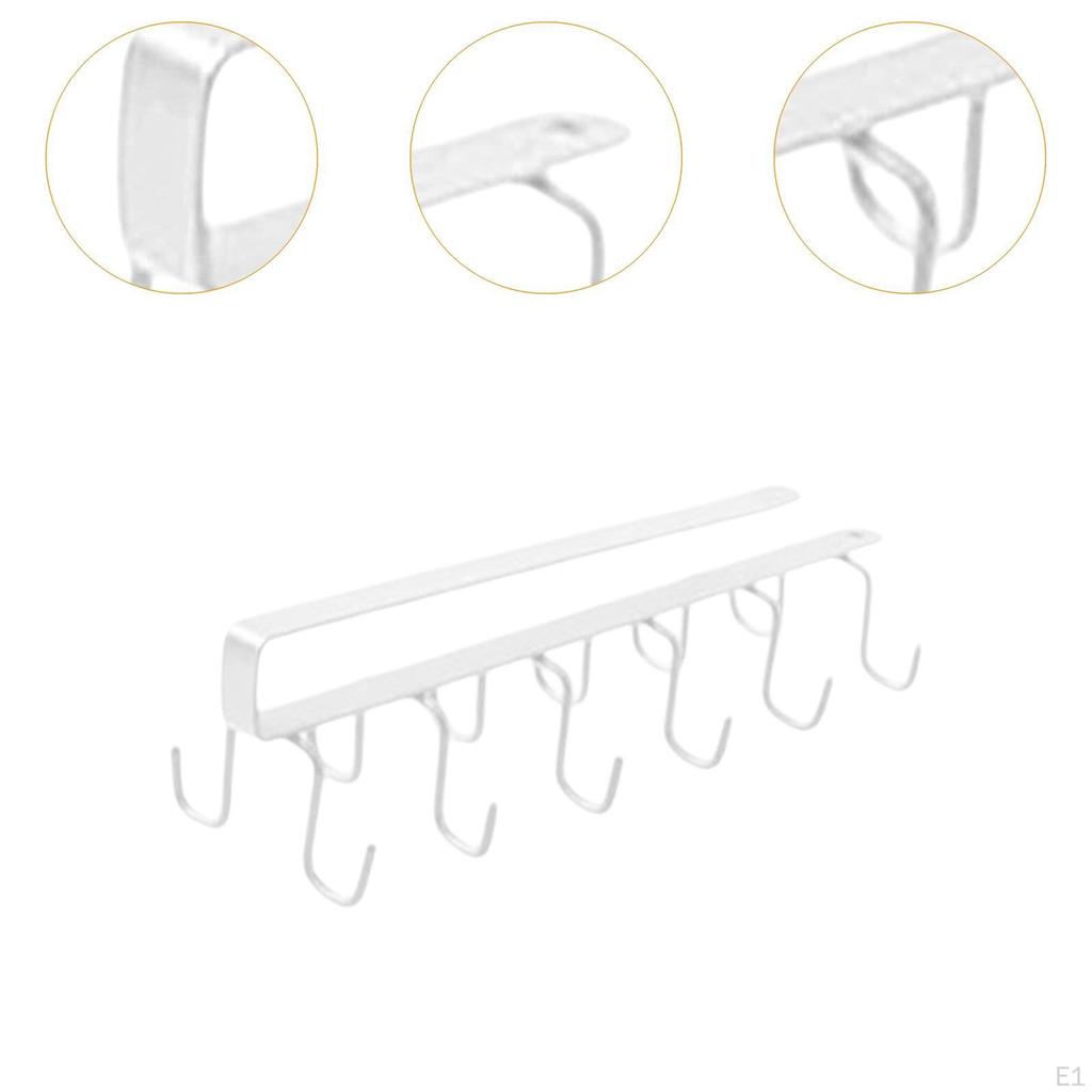 Mug Hooks under Cabinet Hanging Rack Coffee Cups Holder for Ties Belts