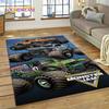 Tapete de Desenho Animado Monster Truck Monster Jam para Quarto Sala de Estar Decoração de Casa Sofá, Jogo Infantil Grande Tapete de Chão Decorativo