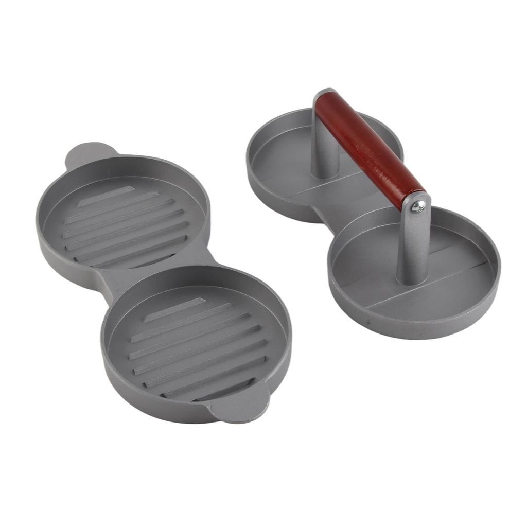Aluminum Alloy NOn Stick Double Burger Press Mold Hamburger Meat Beef Kitchen Tools