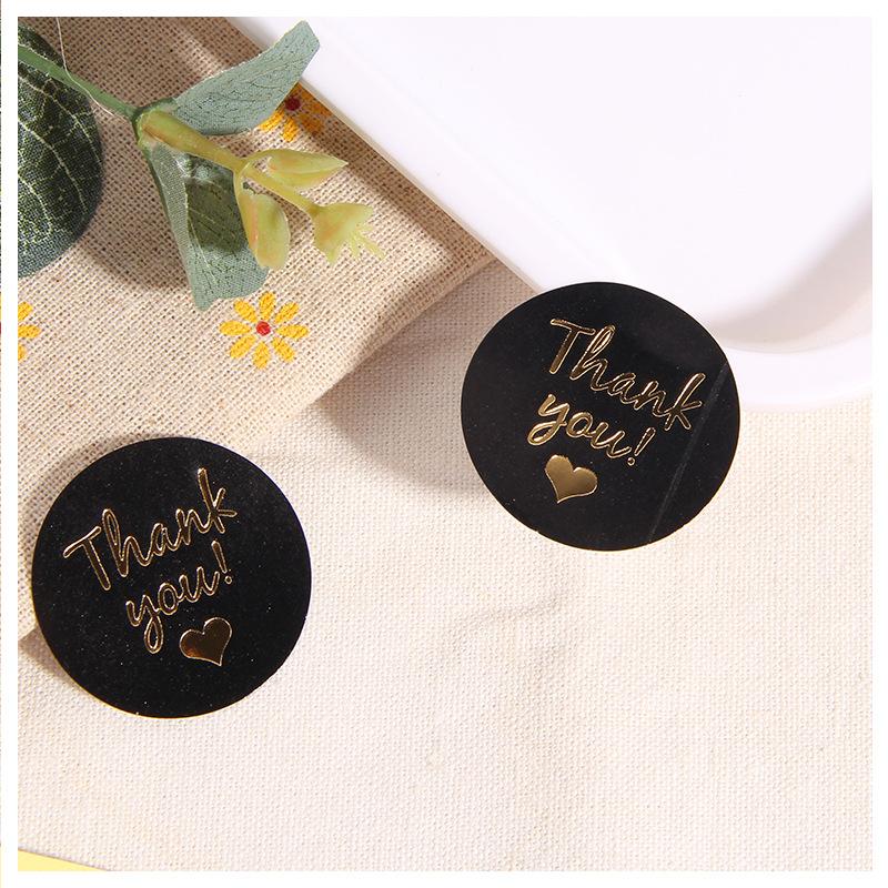 60pcs/5 sheets Thank You Black Stickers Hot Stamping Seal Stickers Bakery Gift Envelope Packaging Thank You Stickers Labels