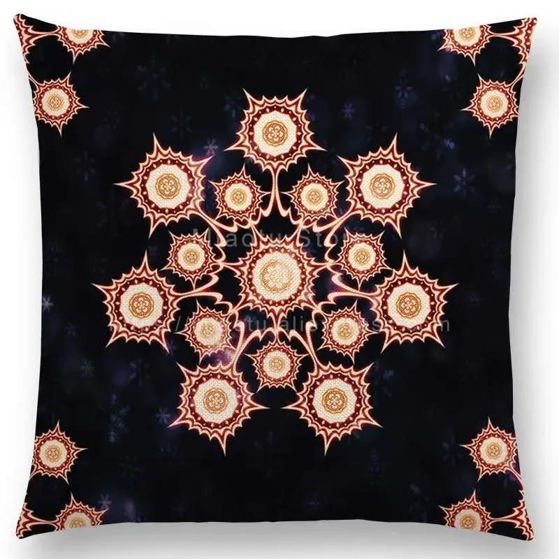 New Dreamy Emerald Spirit Flower Pillow Case Soul Mandala Elegant Flourish Floral Pattern Design Prints Retro Cushion Cover