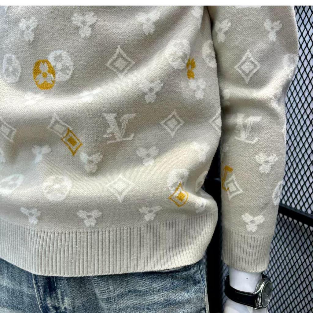 Men's European-Style Trendy Jacquard Sweater: Casual, Loose, Versatile Winter Base Layer