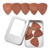 Uxcell Wooden Guitar Thick with with Storage Case and Bass Brown 10-Pack Picks, 2.5mm Grooves, (for Electric, Acoustic, Guitars),