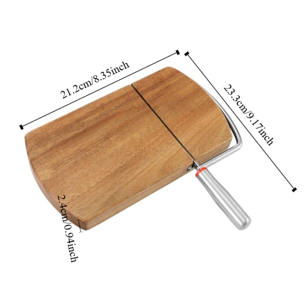 Non-slip Cheese Cutter Board Manual Ham Cutter Durable Acacia Wood Cheese Slicer Bread