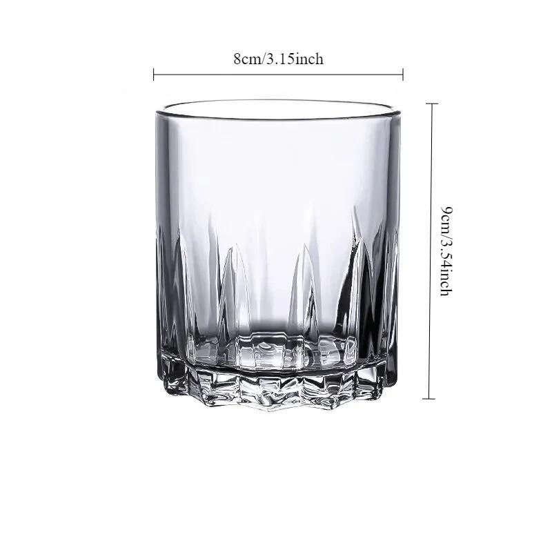 300ml Whiskey Glass Classical Cup Premium Cocktail Glass Transparent Foreign Wine Glass Thick Bottomed Glass Cup Party Glassware 1pcs