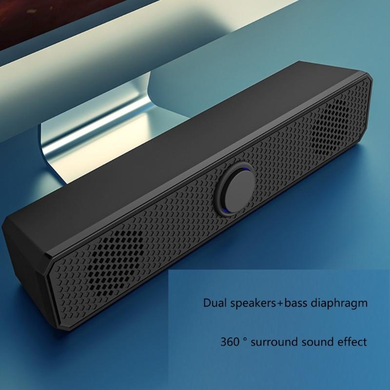 Mini Sound Bar USB Powered Sound Bar Speaker for Computer Desktop Laptops PC, Black