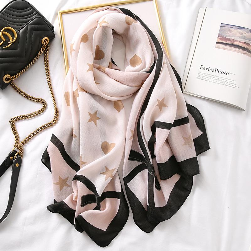 Luxury New Women Cotton Scarf Large Shawls Pashmina Hijab Foulard Echarpe Brand Designer Print Lady Beach Stole Head Scarves