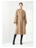 100% Pure Cashmere Water Ripple Double-Faced Wool Coat with Belt - Women's Outerwear