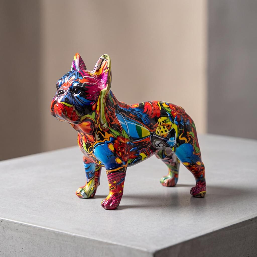 Adorable Dog Figurine | Lightweight Resin Construction, Compact Modern Design, Statue, for