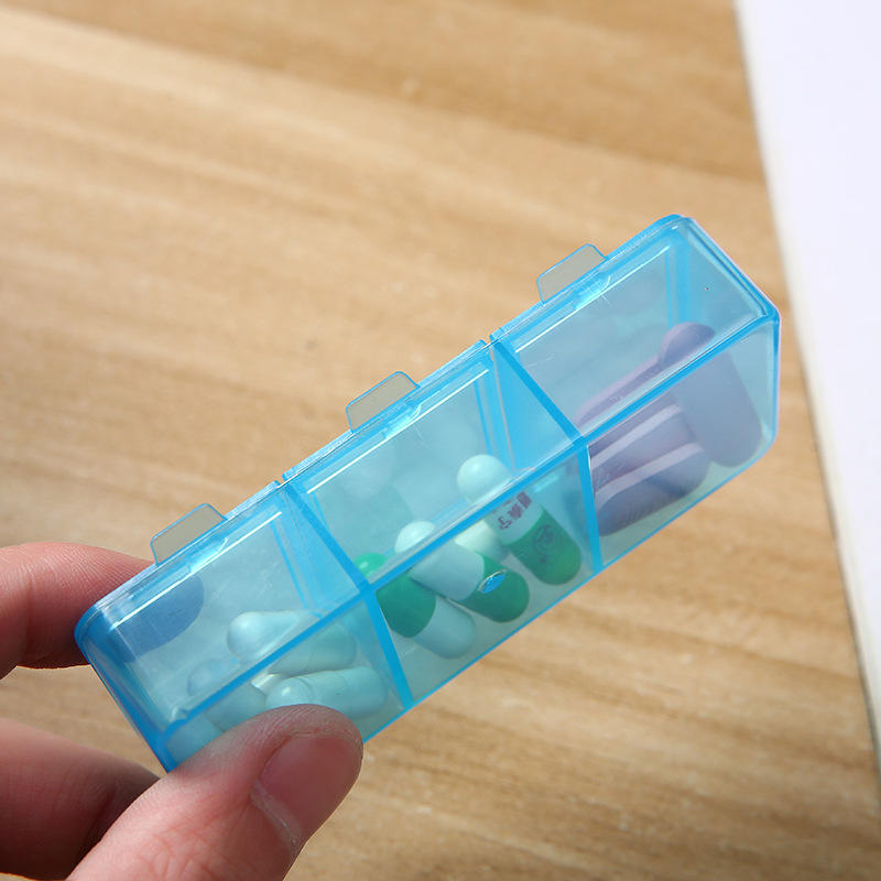Portable Pill Box Cases Organizer Travel 3 Grid Medicine Box For Morning Middle And Evening Medication Tablets Mini Storage Box