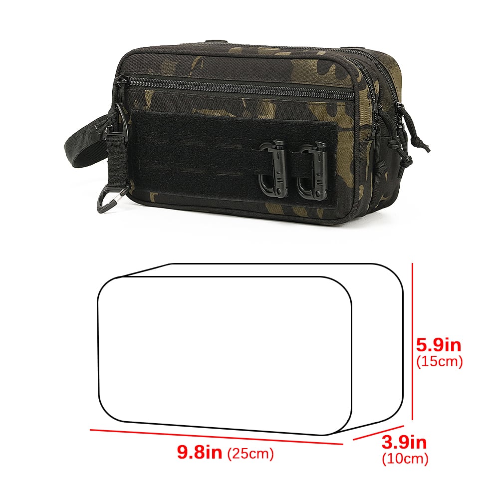 Tactical Admin Pouch Water-Proof Laser Cut EDC Tool Waist Pouch Bag Horizontal Modular Utility Accessory for Outdoor Sports Gym