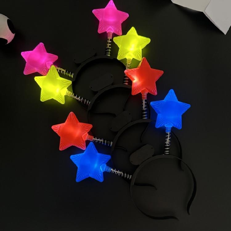 New Year Star Fashionable Head Hoop Glowing Hair Ornament Glowing Hair Styling Tool for Children Adults Photo Props