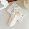 White Socks for Women, Summer Bow Flower Short Socks, Trendy Breathable Boat Socks, Cotton Sweat-absorbing Women's Socks