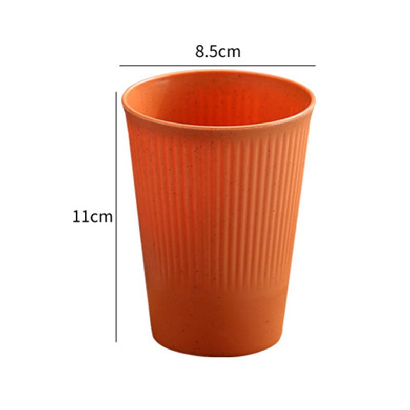 Wheat Straw Stripe Couple Water Cups Multi-Functional Milk Coffee Mug Household Plastic Mouthwash Cup Drinking Accessories