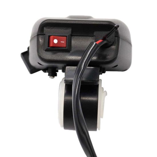 Motorcycle Motorbike Dual USB Charger LED Digital Voltage Display Thermometer