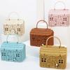 Wicker Woven House Rattan Bag Handmade Handbags Bohemian Straw Basket Bags for Women Funny Hollow Beach Bag Storage Box Bags