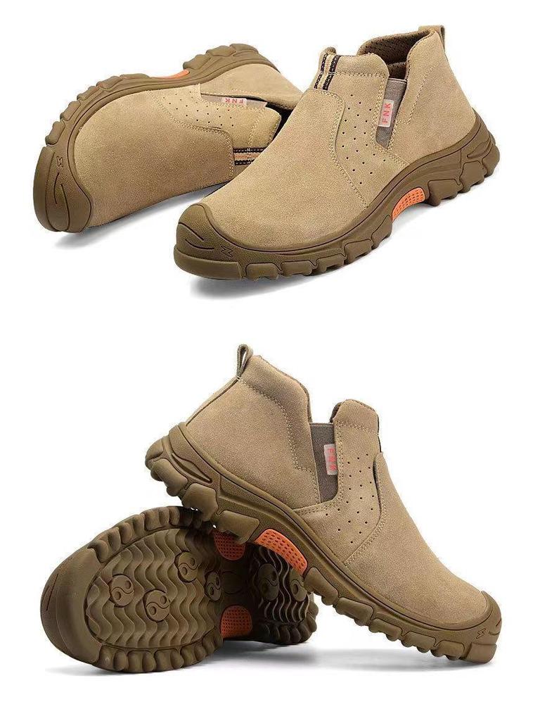 Men's Slip-On Safety Work Shoes: Anti-Smash, Anti-Puncture, Soft Sole, Anti-Scald, Spark-Resistant, Wear-Resistant.