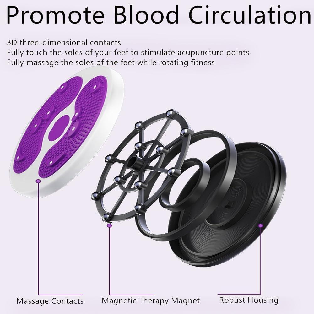 Abdominal Twisting Waist Disc, Adjustable Waist Training Twisting Disc with Handle, Waist Slimming Balance Rotation Disc with Foot Massage